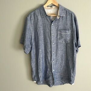 Tommy Bahama Island 100% Linen Button Down Tropical  Shirt Size Medium